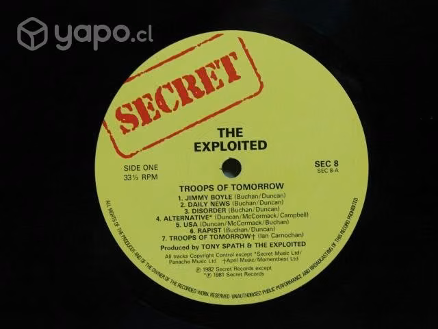 Vinilo The Exploited Troops Of Tomorrow 1982 Uk Ed