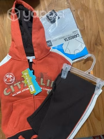 Buzo nuevo niño talla 2 + Polera Manga Larga Blanc