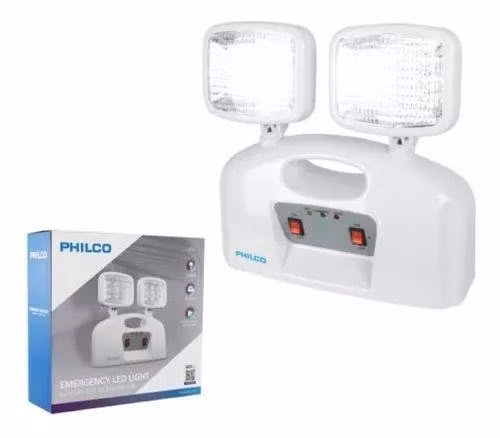 Lampara De Emergencia Led 2 Focos Philco Certifica