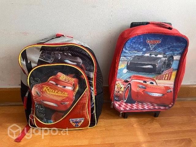 Mochila, maleta y estuche de cars
