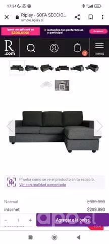 Sillón sofá L, 4 cuerpos