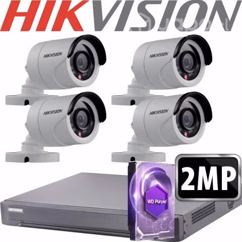 Kit 4 cámaras de seguridad bullet +XVR disco duro