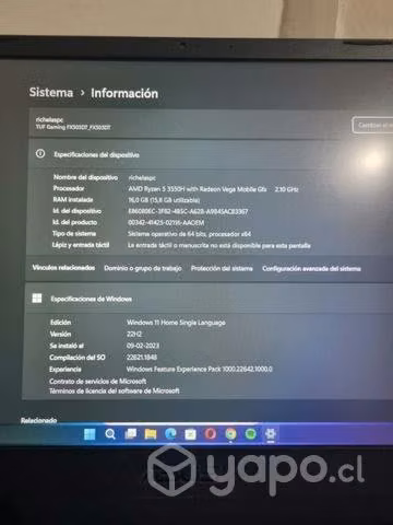 Notebook gamer asus tuf fx505dt