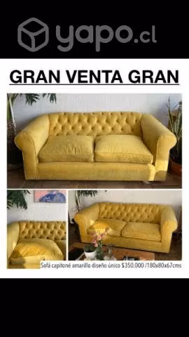 Sofa capitone amarillo