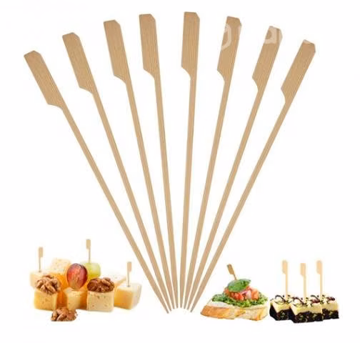 Brochetas Palillos Pincho Banderita Bambú 24cm 50u