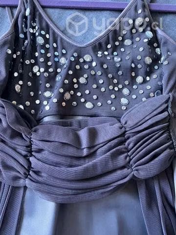 Vestido de fiesta gasa y satin