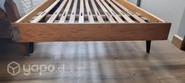 Cama madera 1 plaza con colchón Flex