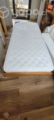 Cama madera 1 plaza con colchón Flex