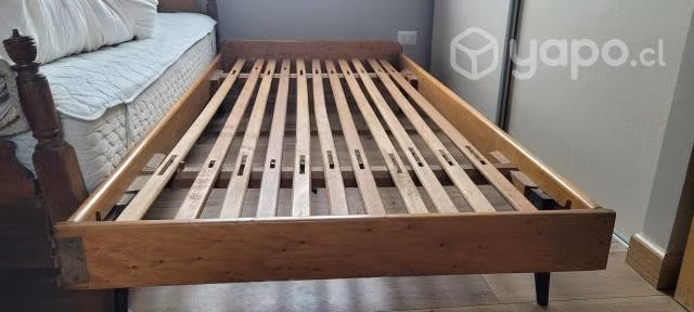 Cama madera 1 plaza con colchón Flex
