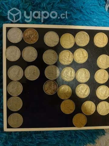 Monedas chilenas de 1 peso años 1975-76-77-78-79
