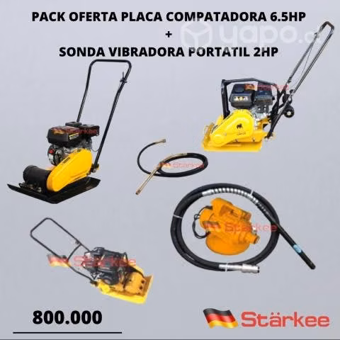 Pack placa compatadora 6.5hp mas sonda vibradora 6