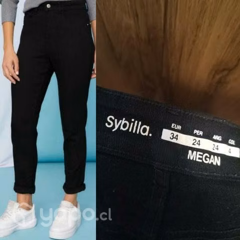Jeans mom negro