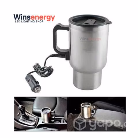 Taza eléctrica de acero inoxidable, plateada, Tipo