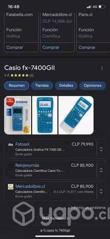 Calculadora grafica casio fx 7400 gii