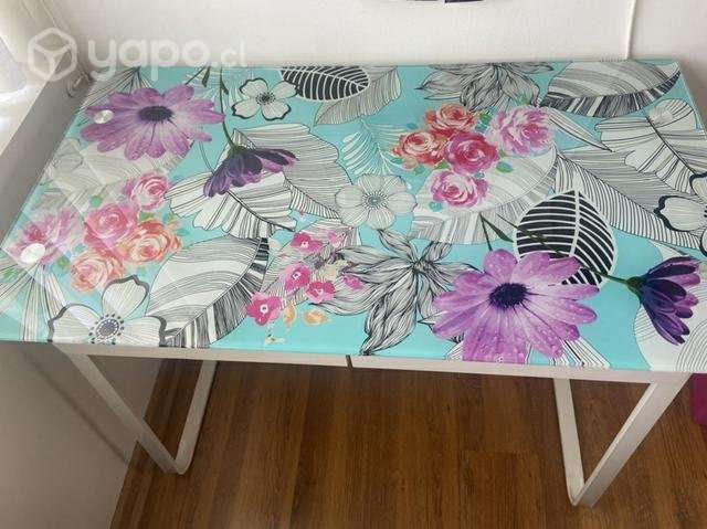 Escritorio flores blanco/multicolor - Imagen 2
