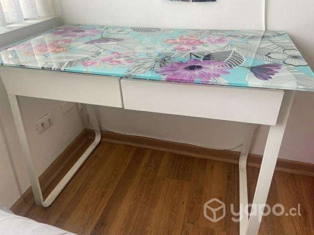 Escritorio flores blanco/multicolor - Imagen 3