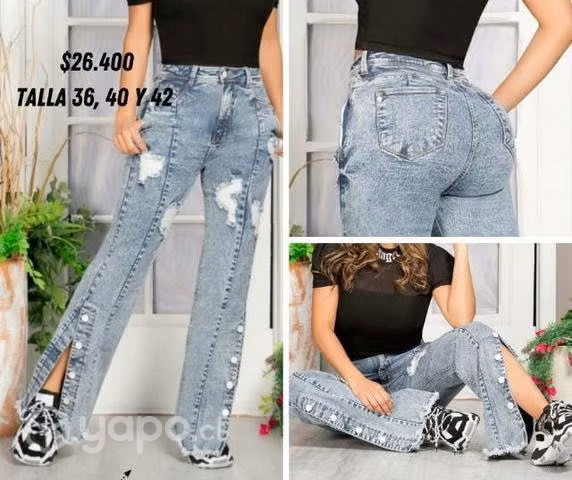Jeans colombiano, bota campana con abertura