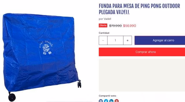 Mesa Ping Pong Outdoor Vadell 700 con Funda Giant - Imagen 5