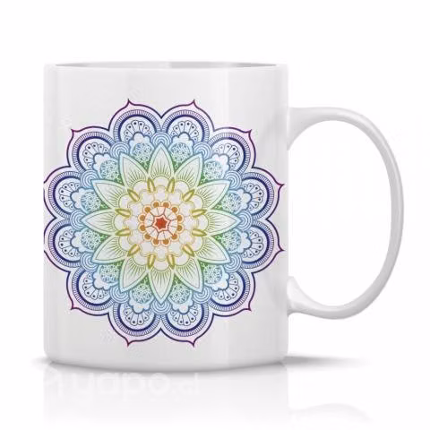 Taza/Tazon/Mug Flor Mandala Yoga Meditación Colori