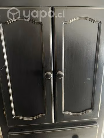 Cómoda de madera negra