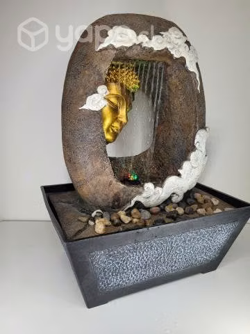 Fuente De Agua Rostro Buda Con Cortina De Agua 40
