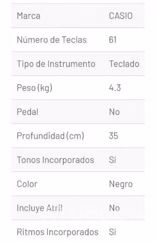 Teclado casio ctk-4400 de 61 teclas