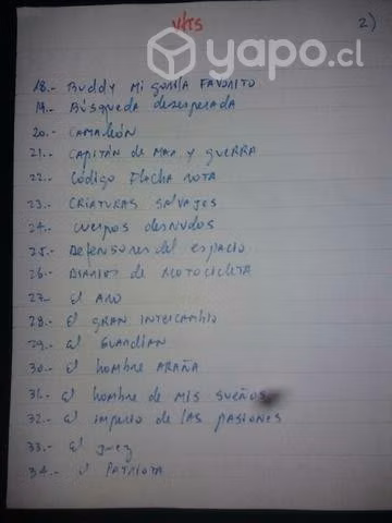 Pack 5 películas vhs (Sin carátula)