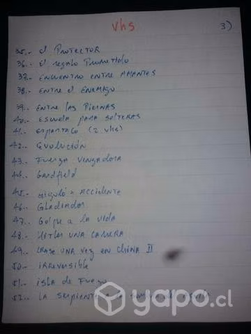 Pack 5 películas vhs (Sin carátula)