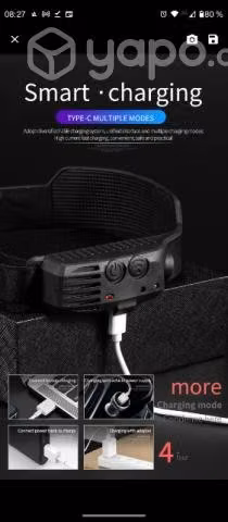 Linterna LED de cabeza o casco con carga USB tipo - Imagen 2
