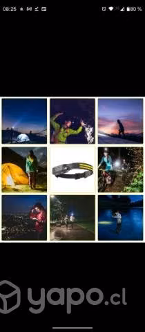 Linterna LED de cabeza o casco con carga USB tipo - Imagen 3