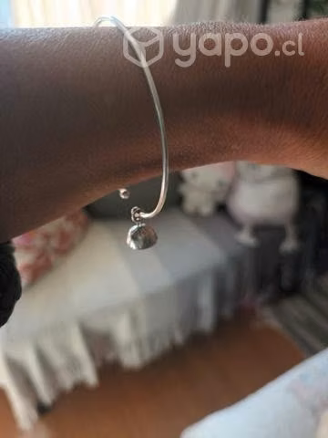 Brazalete plata de ley 925 con dije - Imagen 4