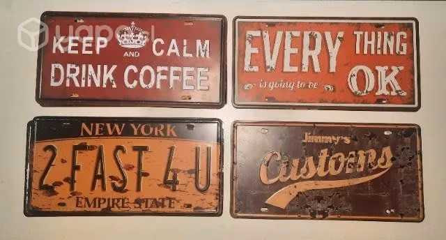 Placas metalicas de decoración