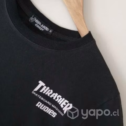 Polera Thrasher negra Original talla M - Imagen 2