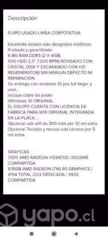 PC ThinkCentre desktop