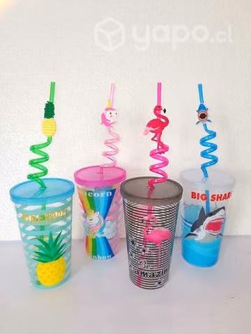 Vasos acrílico+ bombilla