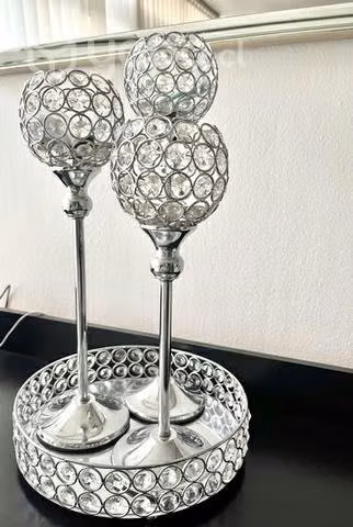 Candelabros de cristal y Bandeja - Imagen 3