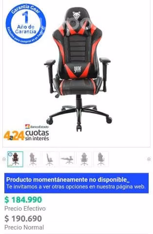 Silla Gamer I-Tam V2 Black/Red (RGB)