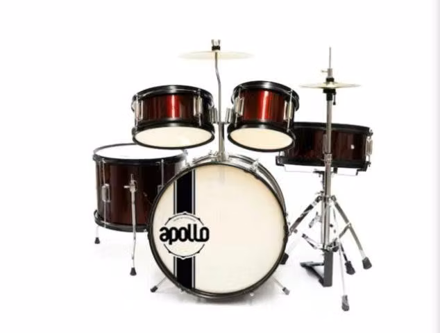 Bateria junior 5 piezas roja apollo ebni5r