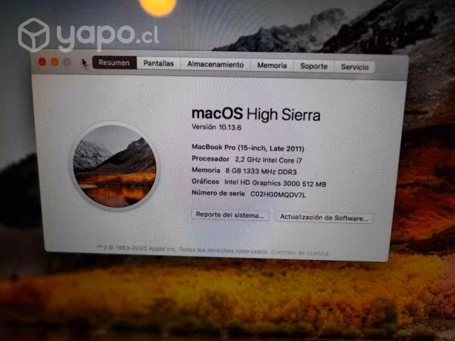 MacBook PRO 15" Late 2011, Core I7, 8 GB Ram, SSD1 - Imagen 4