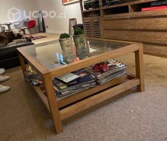 Mesa de centro madera-vidrio - Imagen 2
