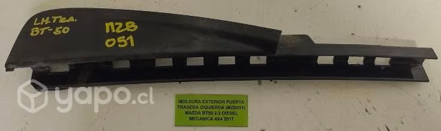 Moldura Ext pta tras izq (MZB051) Mazda BT50 2017
