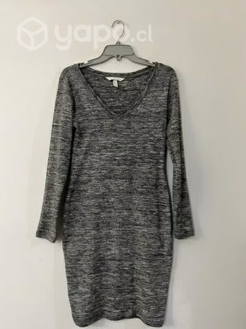 Vestido Elástico Marca H&m Talla L Gris