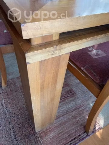 Comedor roble vidrio biselado - Imagen 2