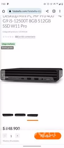 HP pro g9 i5 12500t