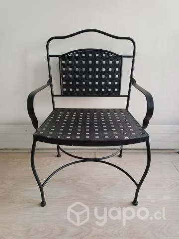 Juego Terraza Antiguo Forjado Mesa Mármol 2 Sillas