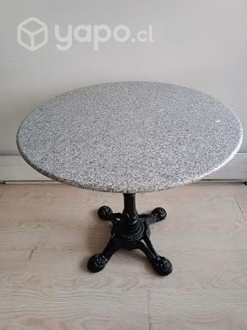 Juego Terraza Antiguo Forjado Mesa Mármol 2 Sillas