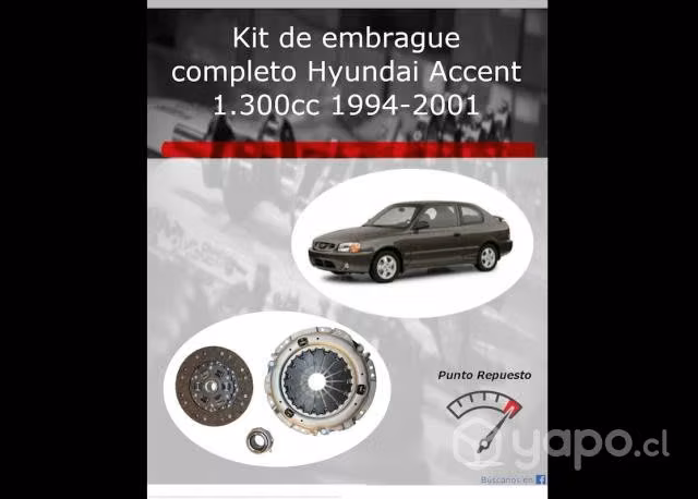 Kit de embrague Hyundai Accent 1.300cc 1994-2001