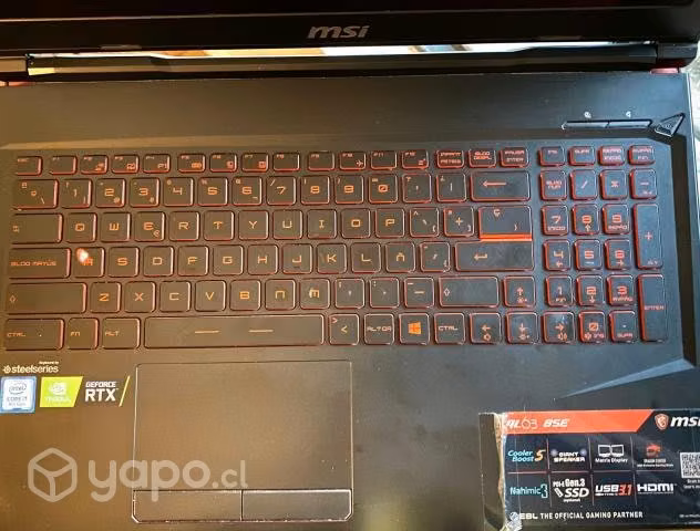 Notebook gamer msi gl638se