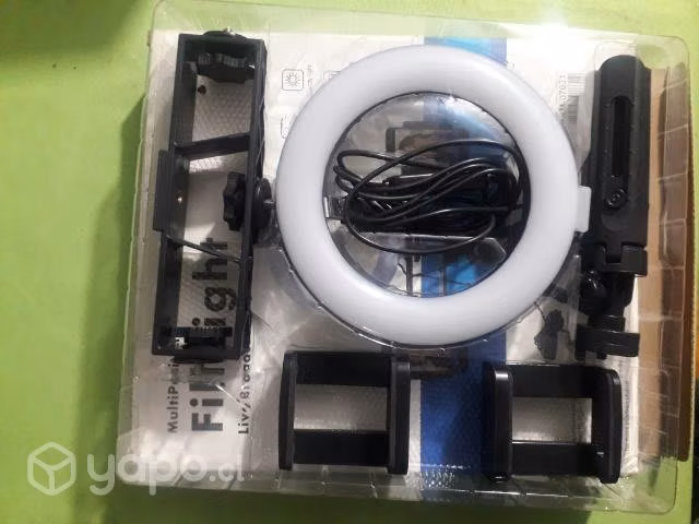 Aro luz led para streaming de 2 celulares