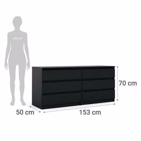 Comoda Black tvlium 6 Cajones